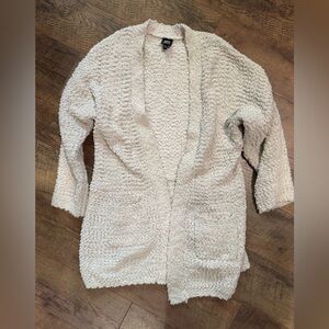 Bobeau Textured Cream Cardigan